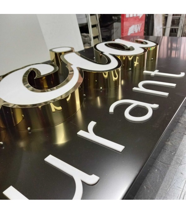 Delicia Restaurant Almanya Işıklı Gold Fileli Kutu Harf