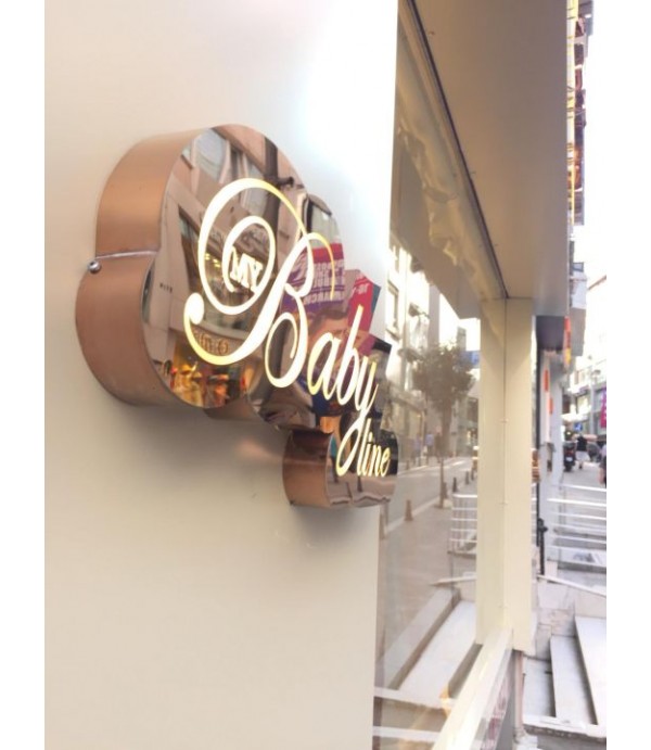 Pırıltı Çocuk  Bakır Paslanmaz Işıklı Kutu Harf Tabela