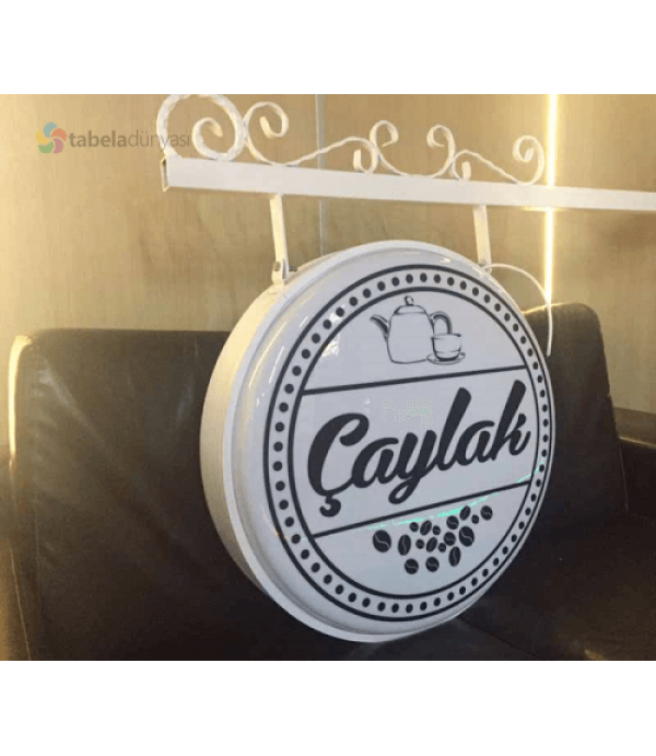 Çaylak Cafe Işıklı Ferforje Daire Tabela