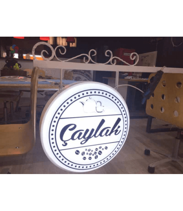 Çaylak Cafe Işıklı Ferforje Daire Tabela
