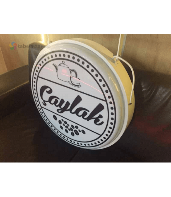 Çaylak Cafe Işıklı Ferforje Daire Tabela