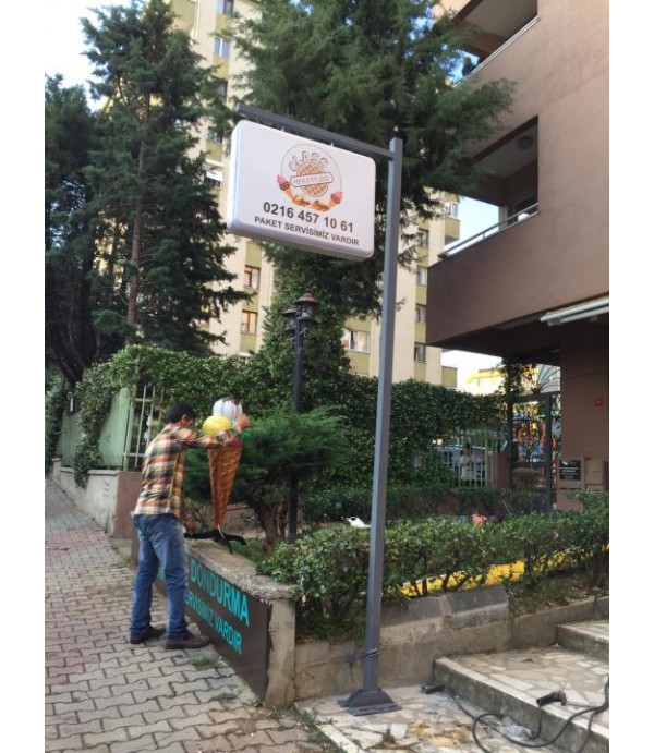 Class Waffle Dondurma Işıklı Dikdörtgen Hazır Tabela