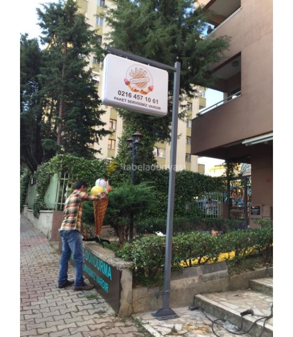 Class Waffle Dondurma Işıklı Dikdörtgen Hazır Tabela