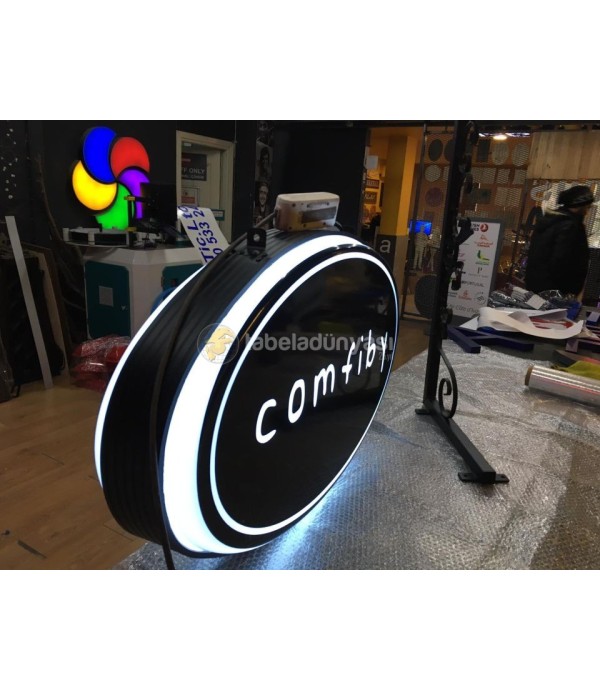 Comfiby Ferforje Işıklı Elips Hazır Tabela