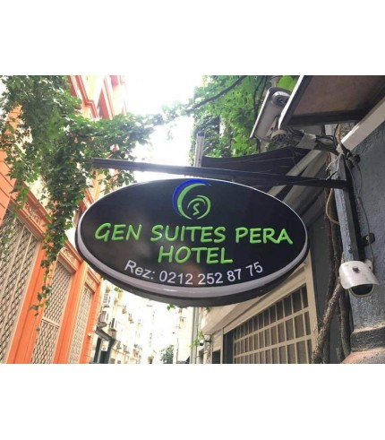Gen Suites Pera Hotel Işıklı Hazır Elips Tabela
