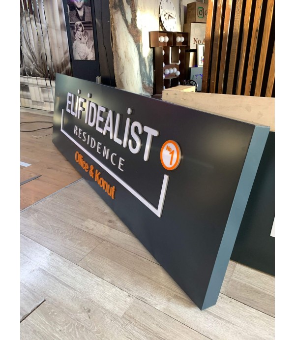 Rezidans Girişi Alın Tabelası