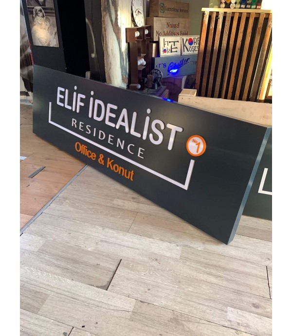 Rezidans Girişi Alın Tabelası