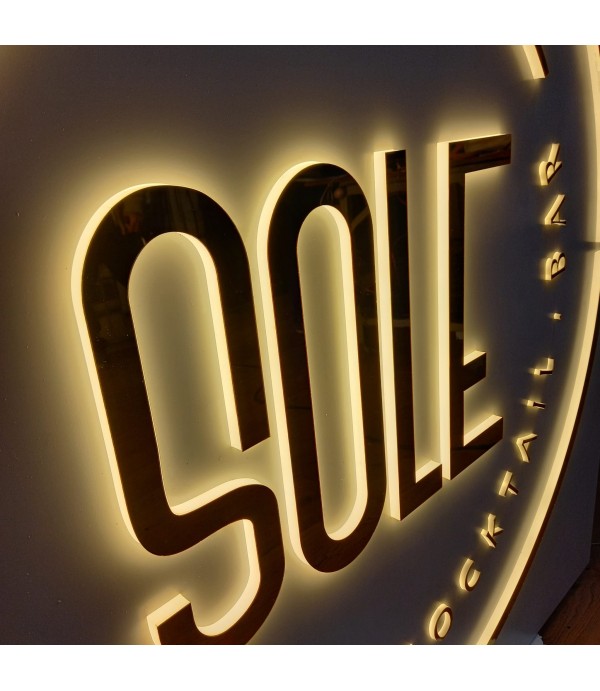 Sole Gastro Gold Krom Işıklı Tabela