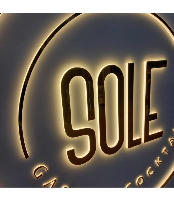 Sole Gastro Gold Krom Işıklı Tabela