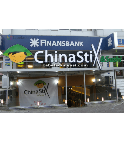 ChinaStix Işıklı Fileli Krom Kutu Harf Tabela