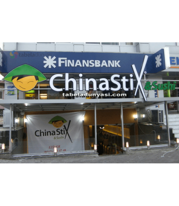 ChinaStix Işıklı Fileli Krom Kutu Harf Tabela