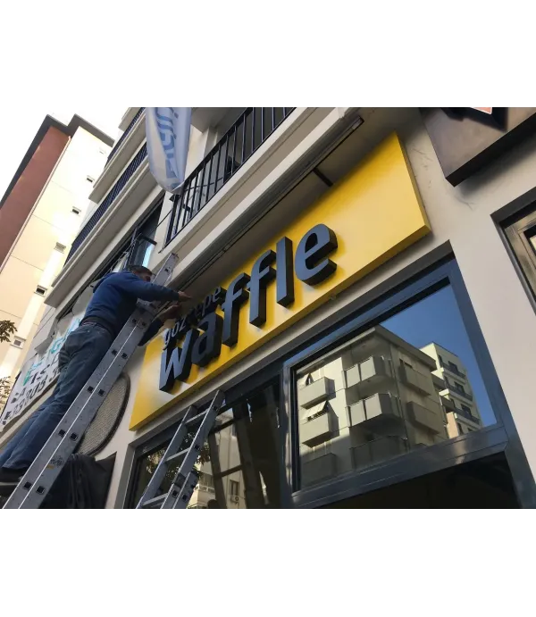 Göztepe Waffle Dıştan Aydınlatma Tabela