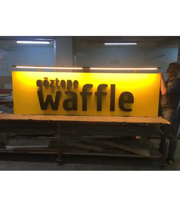 Göztepe Waffle Dıştan Aydınlatma Tabela