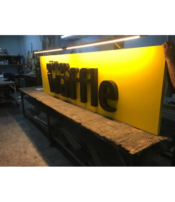 Göztepe Waffle Dıştan Aydınlatma Tabela