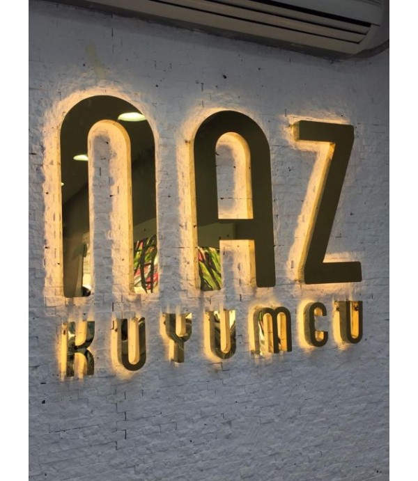 Naz Kuyumcu Erenköy Endirek Gold Krom Kutu Harf