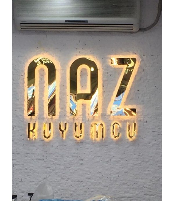 Naz Kuyumcu Erenköy Endirek Gold Krom Kutu Harf