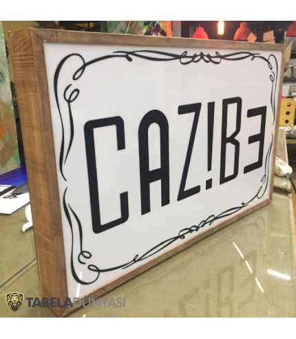 Cazibe Bar Çift Taraflı Ahşap Small Light Box