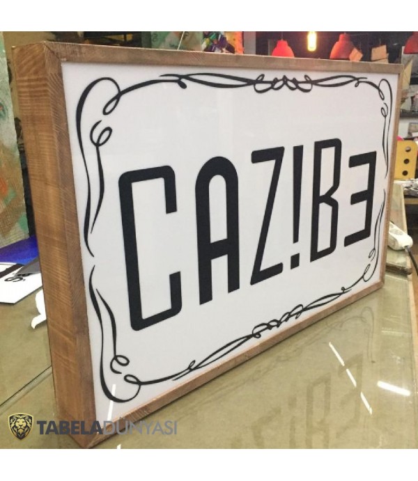 Cazibe Bar Çift Taraflı Ahşap Small Light Box