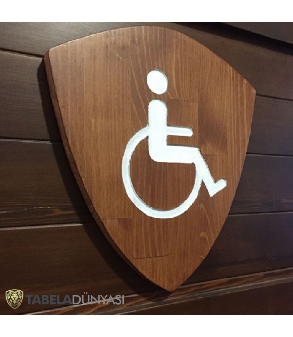 Engelli Ahşap Tabelası
