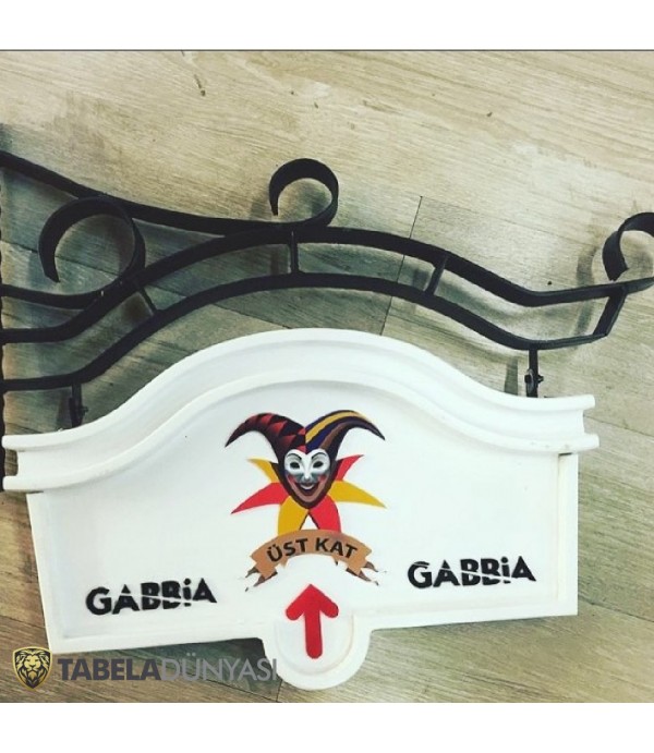 Gabbia Ahşap Ferforje Tabela