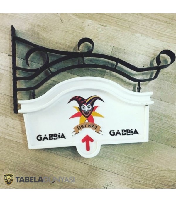 Gabbia Ahşap Ferforje Tabela