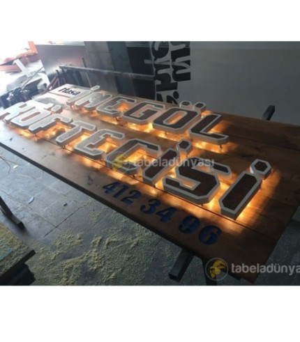 Hasan İnegöl Köftecisi Ahşap Işıklı Tabela