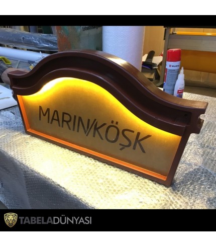 Marınbase Işıklı Ahşap Tabela