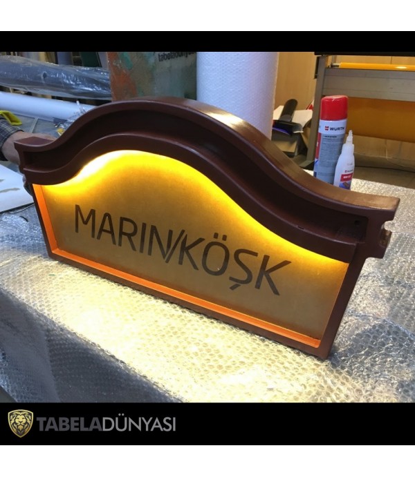 Marınbase Işıklı Ahşap Tabela