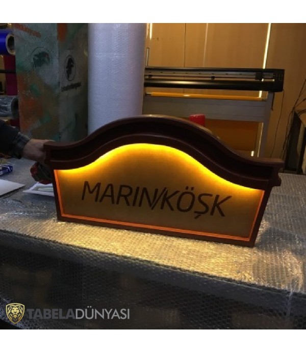 Marınbase Işıklı Ahşap Tabela