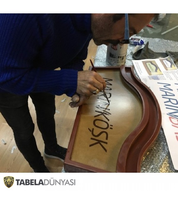 Marınbase Işıklı Ahşap Tabela