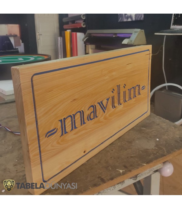 Mavilim Otel Kaş Ahşap Tabela