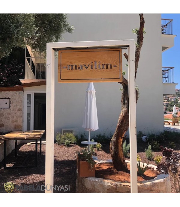 Mavilim Otel Kaş Ahşap Tabela