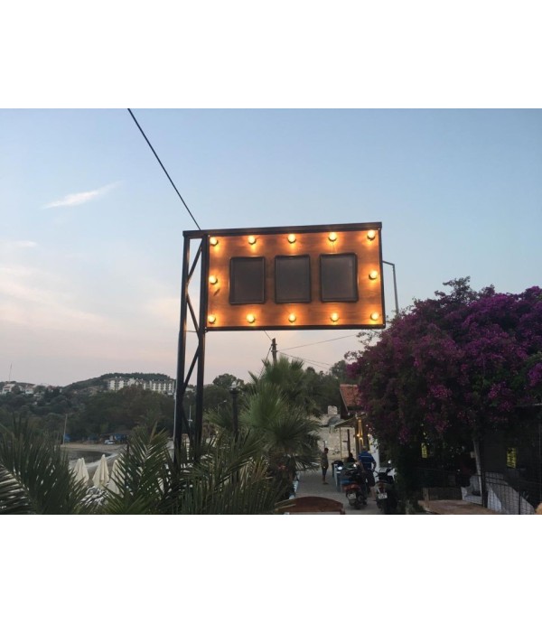 Nispet Datça Çift Taraflı Işıklı Ahşap Fener Tabela