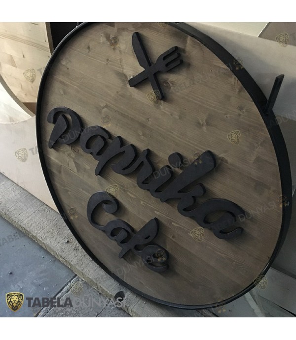 Paprika Cafe Ahşap Tabela