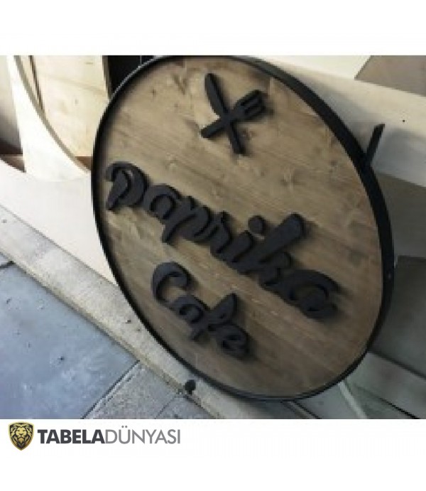 Paprika Cafe Ahşap Tabela