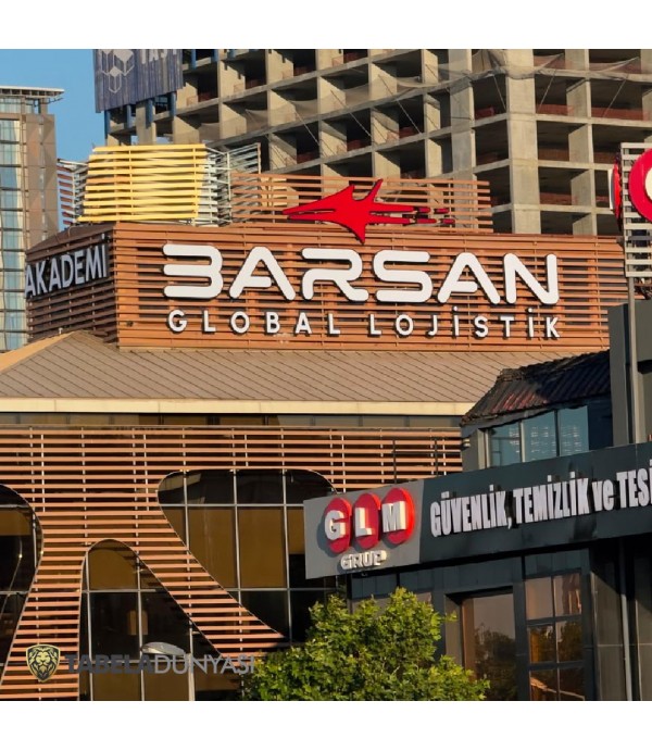 BARSAN Global Lojistik Işıklı Kutu Harf Çatı Tabelası
