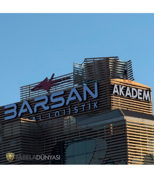BARSAN Global Lojistik Işıklı Kutu Harf Çatı Tabelası