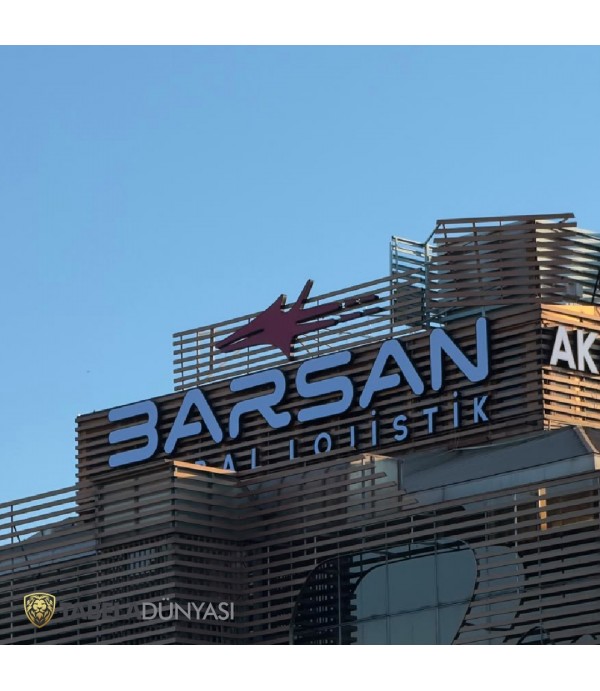 BARSAN Global Lojistik Işıklı Kutu Harf Çatı Tabelası
