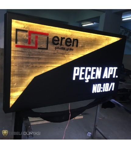 Peçen APT Işıklı Ahşap Tabela Uygulaması