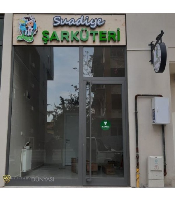 Suadiye Şarküteri Işıklı Ahşap Kutu Harf Tabela