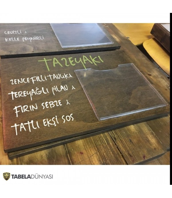 TazeList Naturel Fresh Food Ahşap Menü