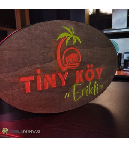 Tiny Köy Ahşap Tabela