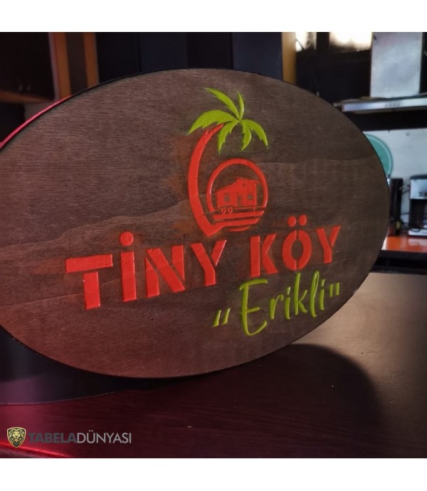 Tiny Köy Ahşap Tabela