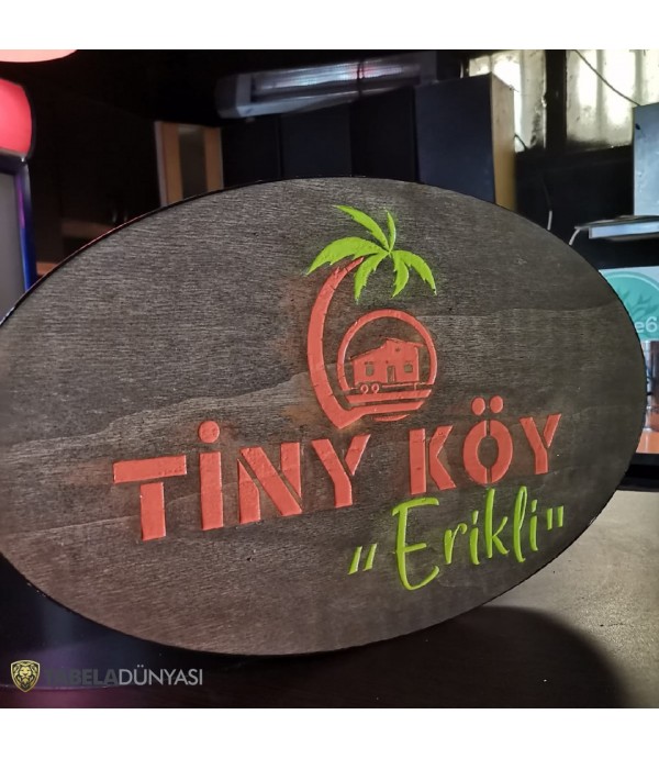 Tiny Köy Ahşap Tabela