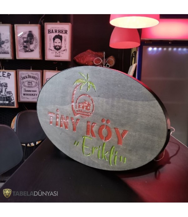 Tiny Köy Ahşap Tabela