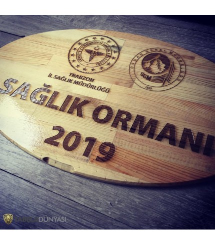 Trabzon İl Sağlık Müdürlüğü Ahşap Ayaklı Tabela