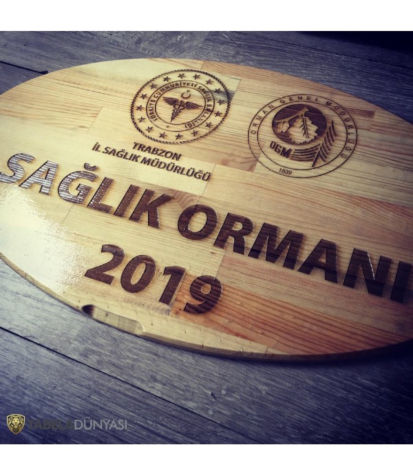 Trabzon İl Sağlık Müdürlüğü Ahşap Ayaklı Tabela