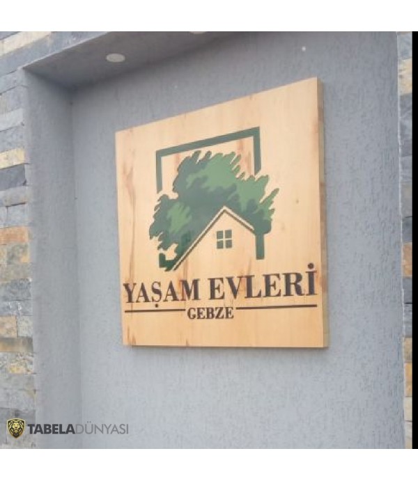 Yaşam Evleri Ahşap Boyalı Tabela