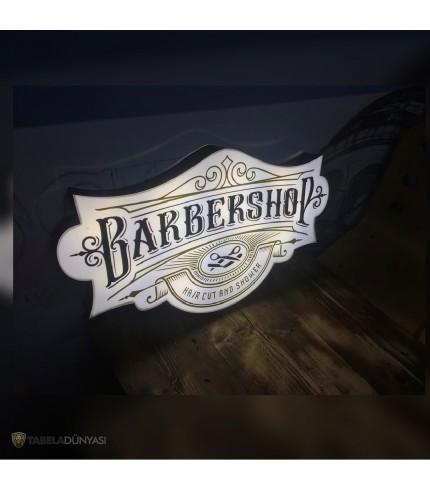 Barber Shop Işıklı Pleksi Tabela