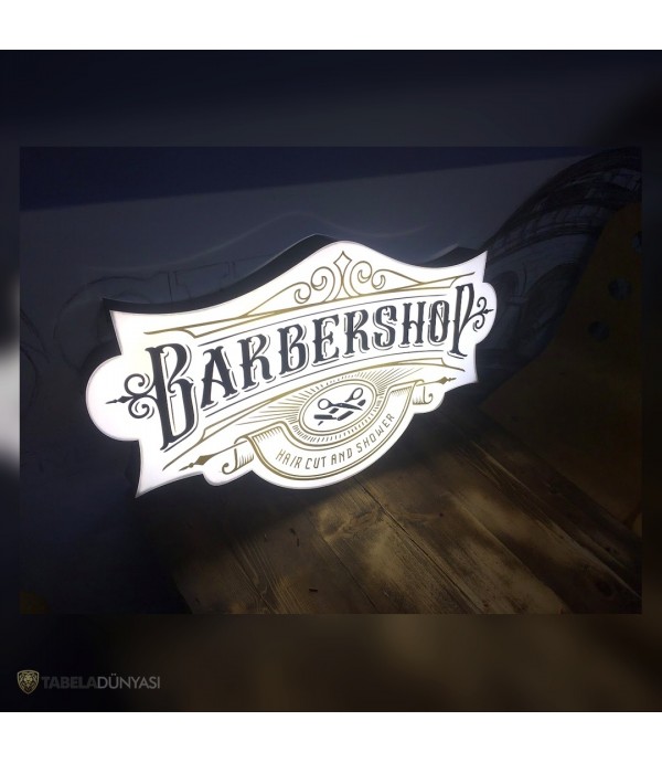 Barber Shop Işıklı Pleksi Tabela